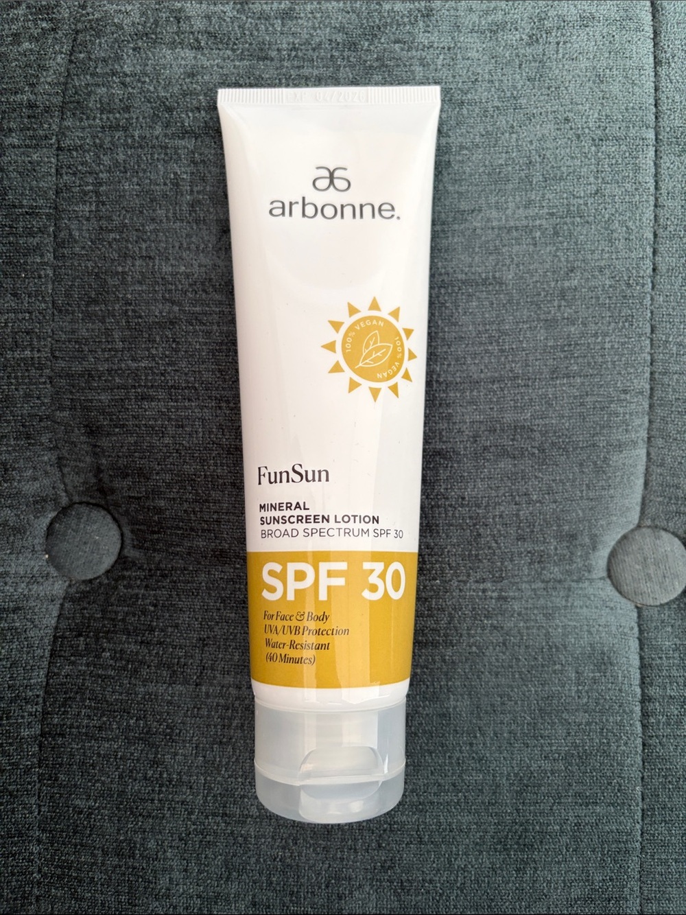 Arbonne FunSun Mineral Sunscreen Lotion - White & Gold Accents